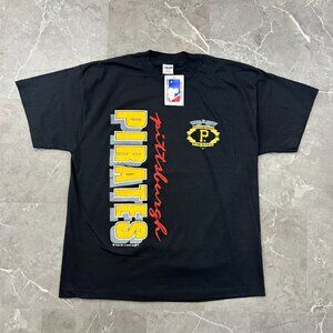 90s Vintage Pittsburgh Pirates Graphic Tee Mens XL Dead Stock Spell Out Script
